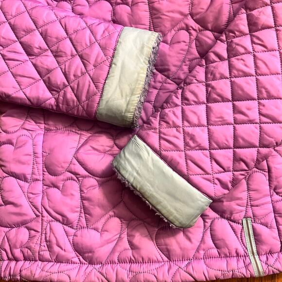 Obermeyer Jacket Girls Kids 5 Floral Purple Reversible Winter Coat - Picture 6 of 9